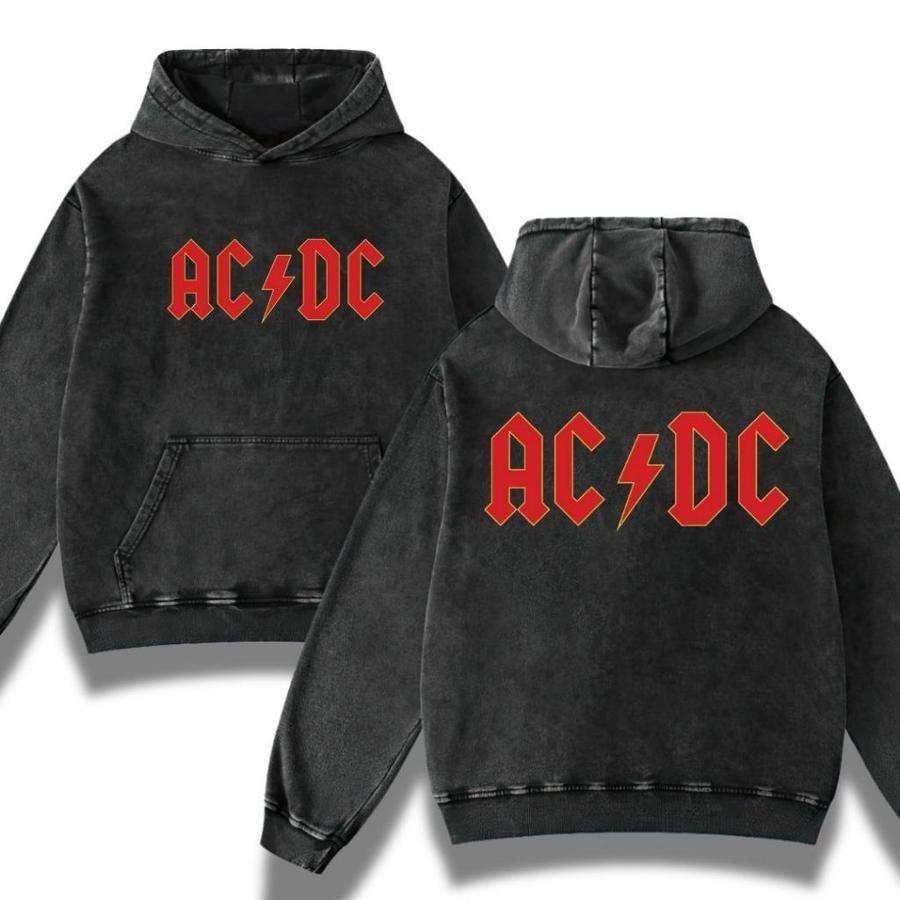 Hoodie AC/DC Hitam washing - Psycho Crucify "AC DC" Stone Wash Hoodie | Washing | Jaket | Hoodie Ban