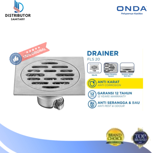ONDA Saringan Got Floor Drain Kamar Mandi Stainless Steel FLS 20 FLS20