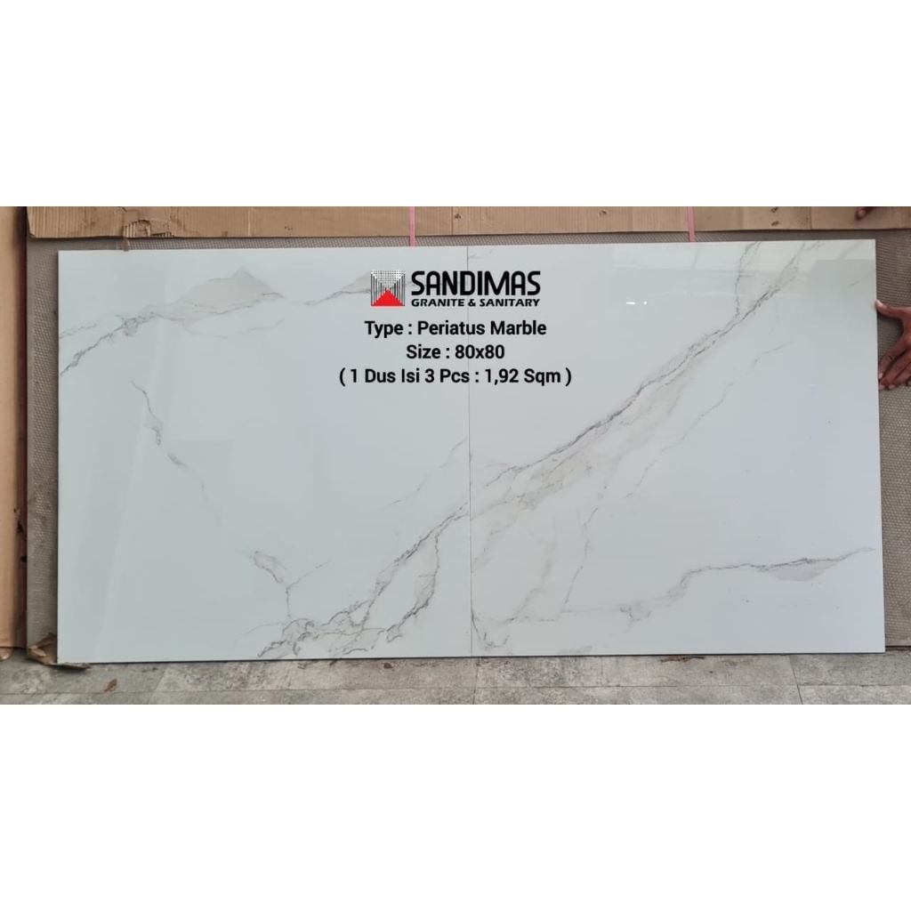 GRANIT MURAH 80X80 SANDIMAS PERRIATUS MARBLE PREMIUM GLAZED POLISH PACKAGING EUROGRESS