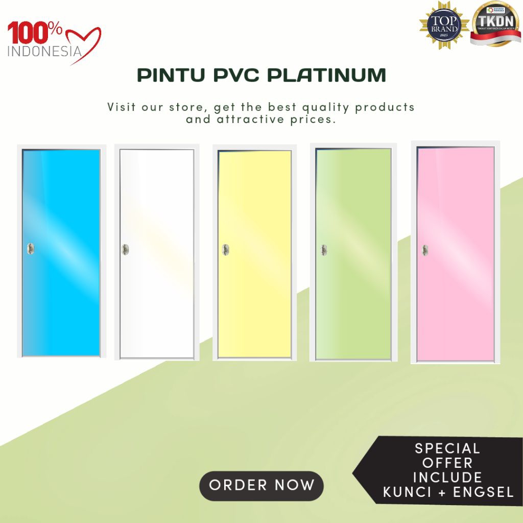 Pintu kamar mandi/Pintu Platinum/Pintu PVC