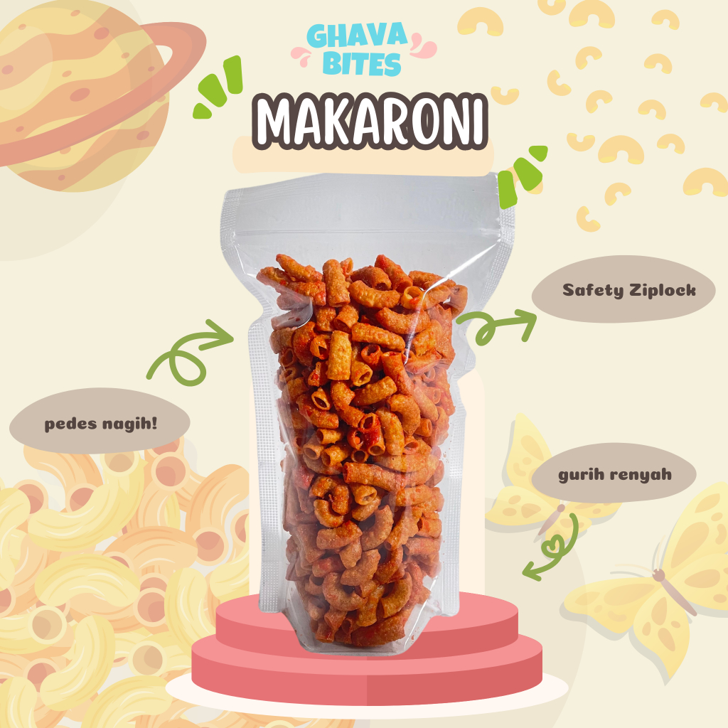 

Makaroni Mini Pedas Gurih Nagih Cemilan Enak Ghava Bites