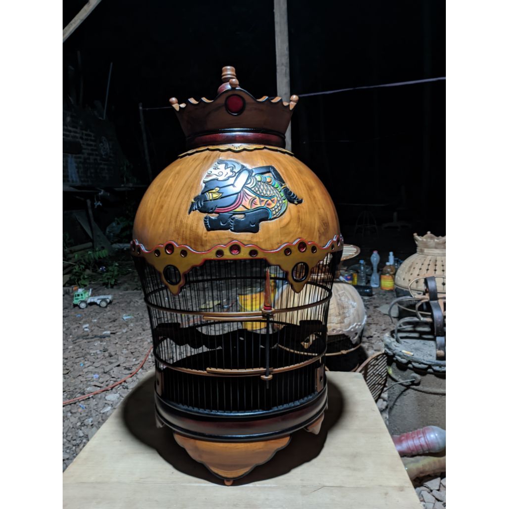 sangkar perkutut ukiran semar