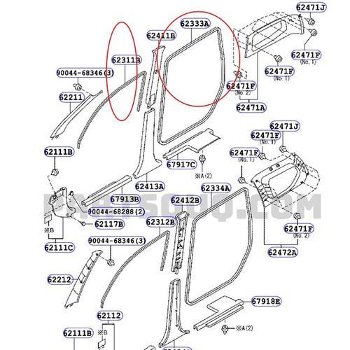 karet body mobil avanza xenia old 2004 2005 2006 2007 2008 2009 2010 2011 ori - depan kanan