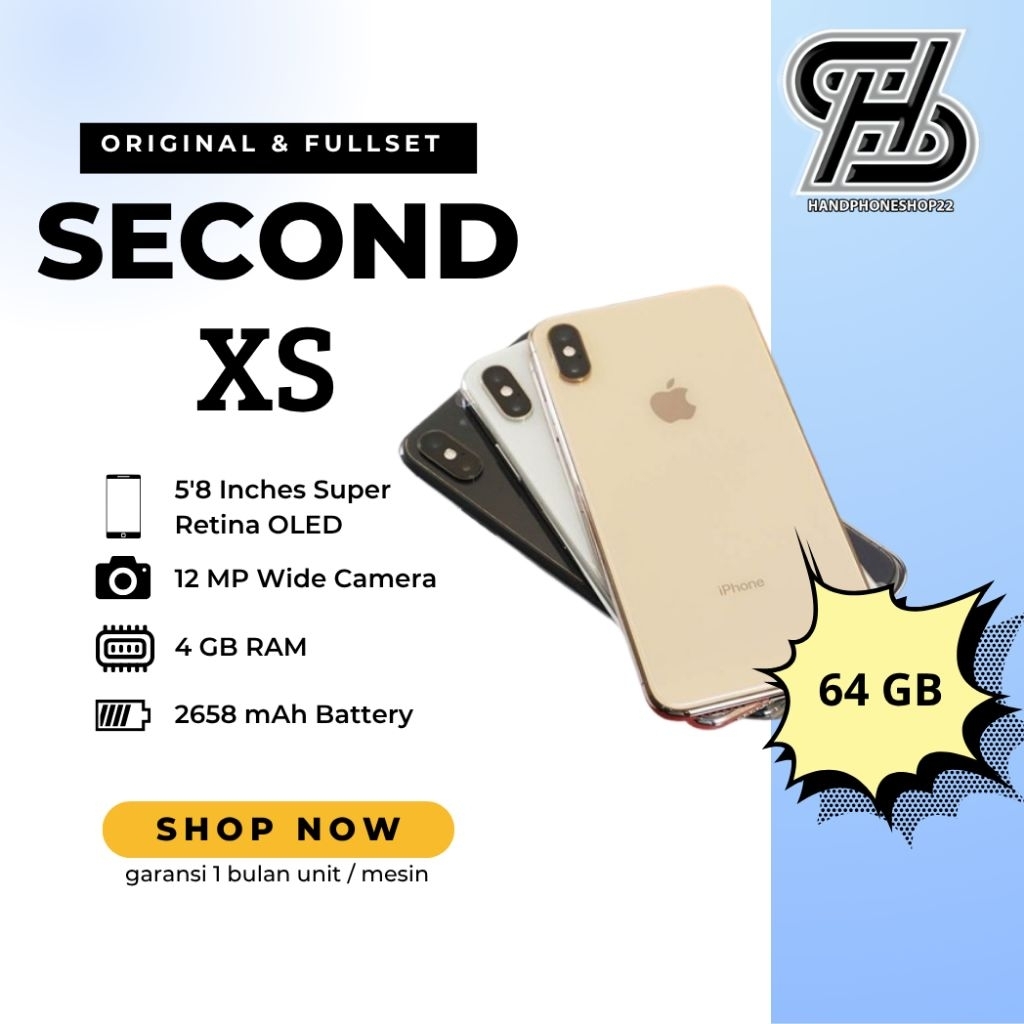 Second iP Xs 64 GB Original - Mulus Fullset - ALL OPERATOR / WIFI