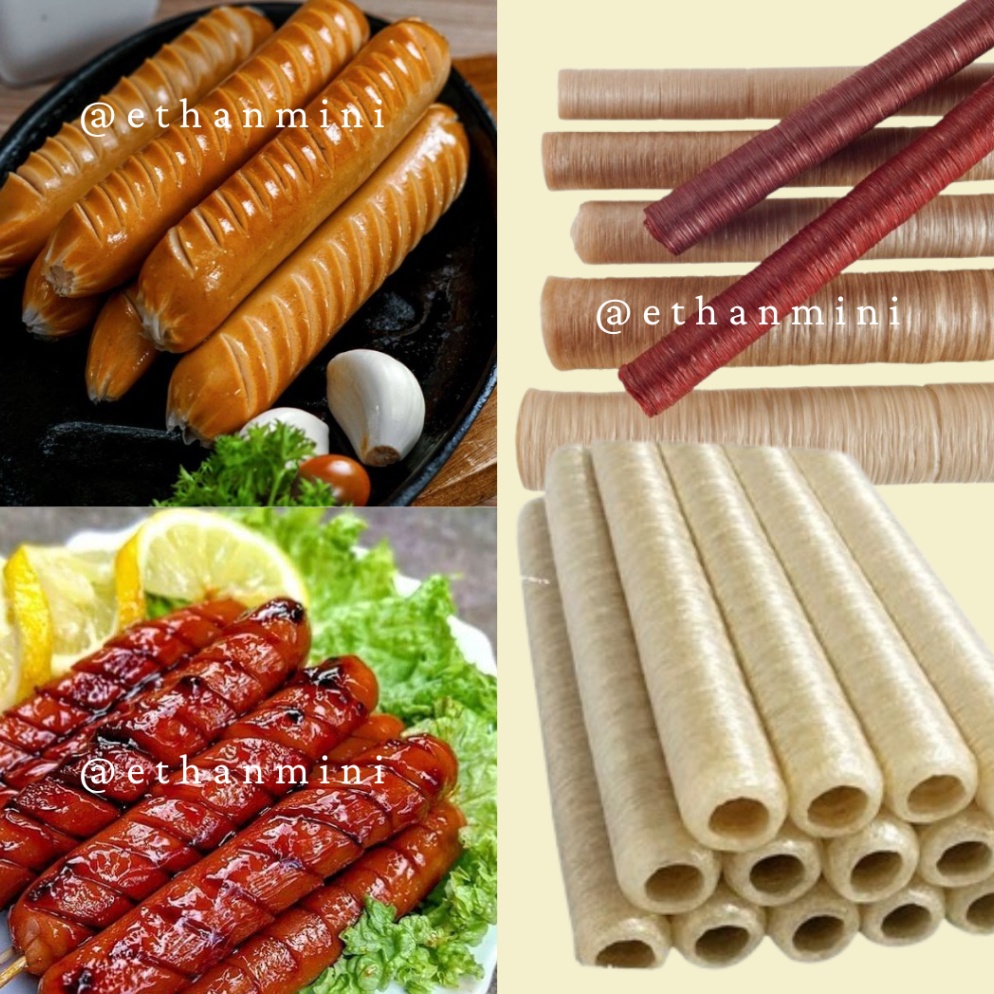 

Produk trendy ECO PACK Casing Kulit Selongsong Sosis Plastik Selulosa Kolagen Collagen Edible Halal Food Grade