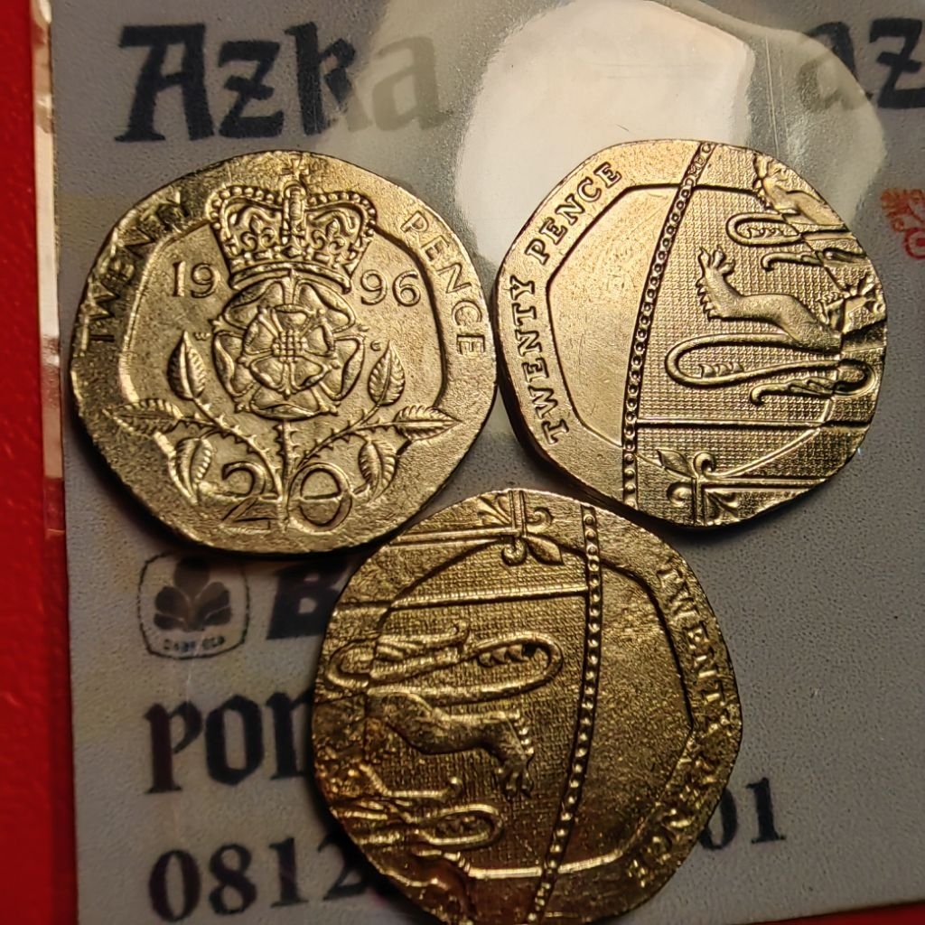 20 pence inggris tahun campur sesuai foto asli