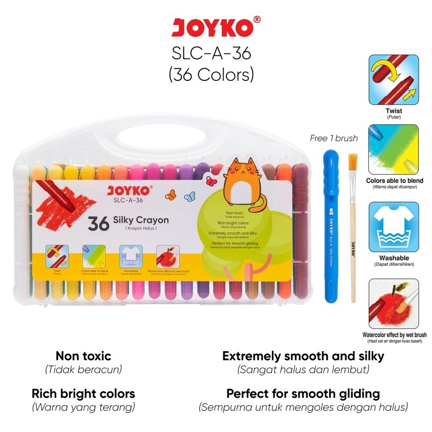 

KODE C19R Silky Crayon Joyko SLCA36 36 Colors