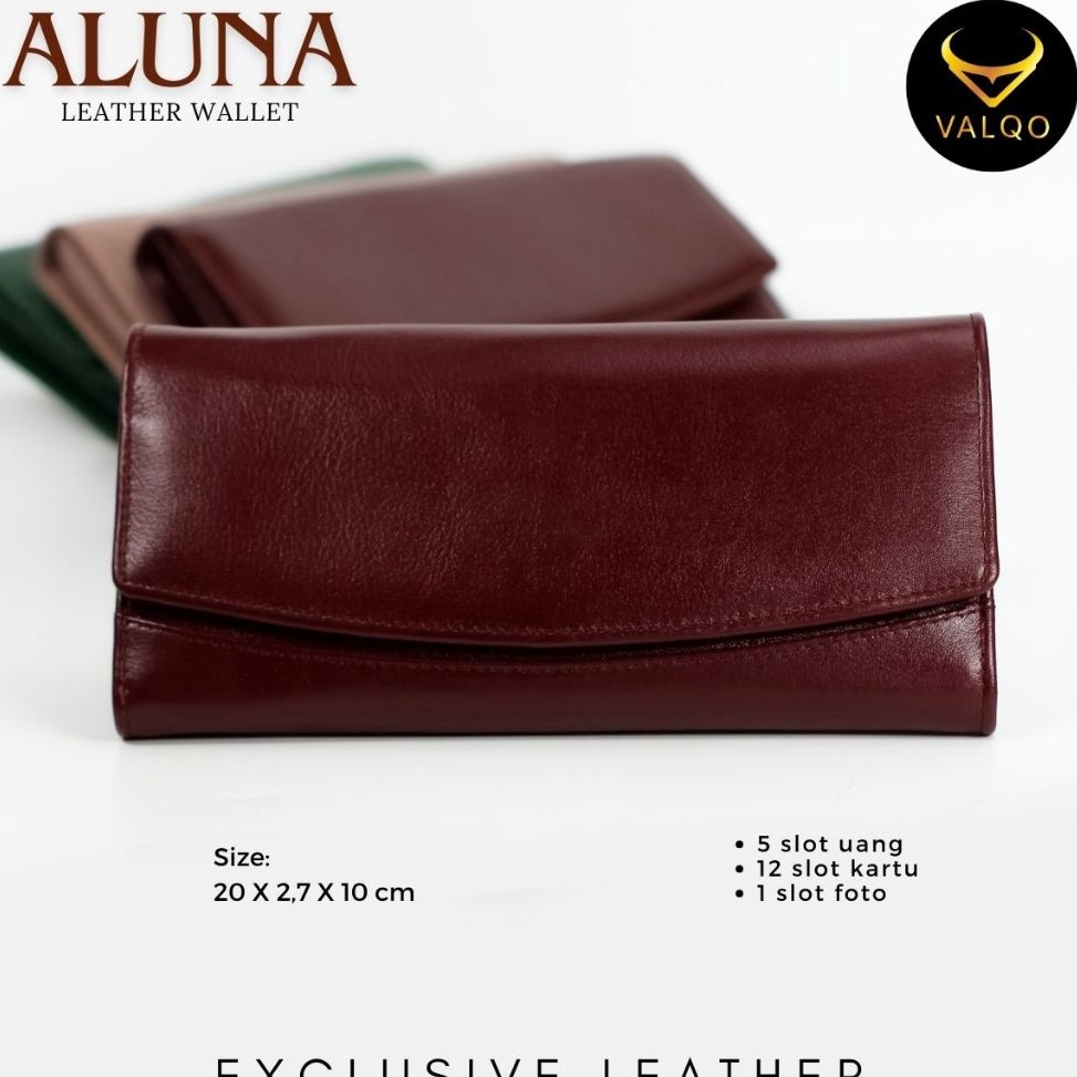 KODE L13R Valqo Aluna Dompet Kulit Kulit Sapi Dompet Wanita Perempuan Dompet Panjang Dompet Kartu