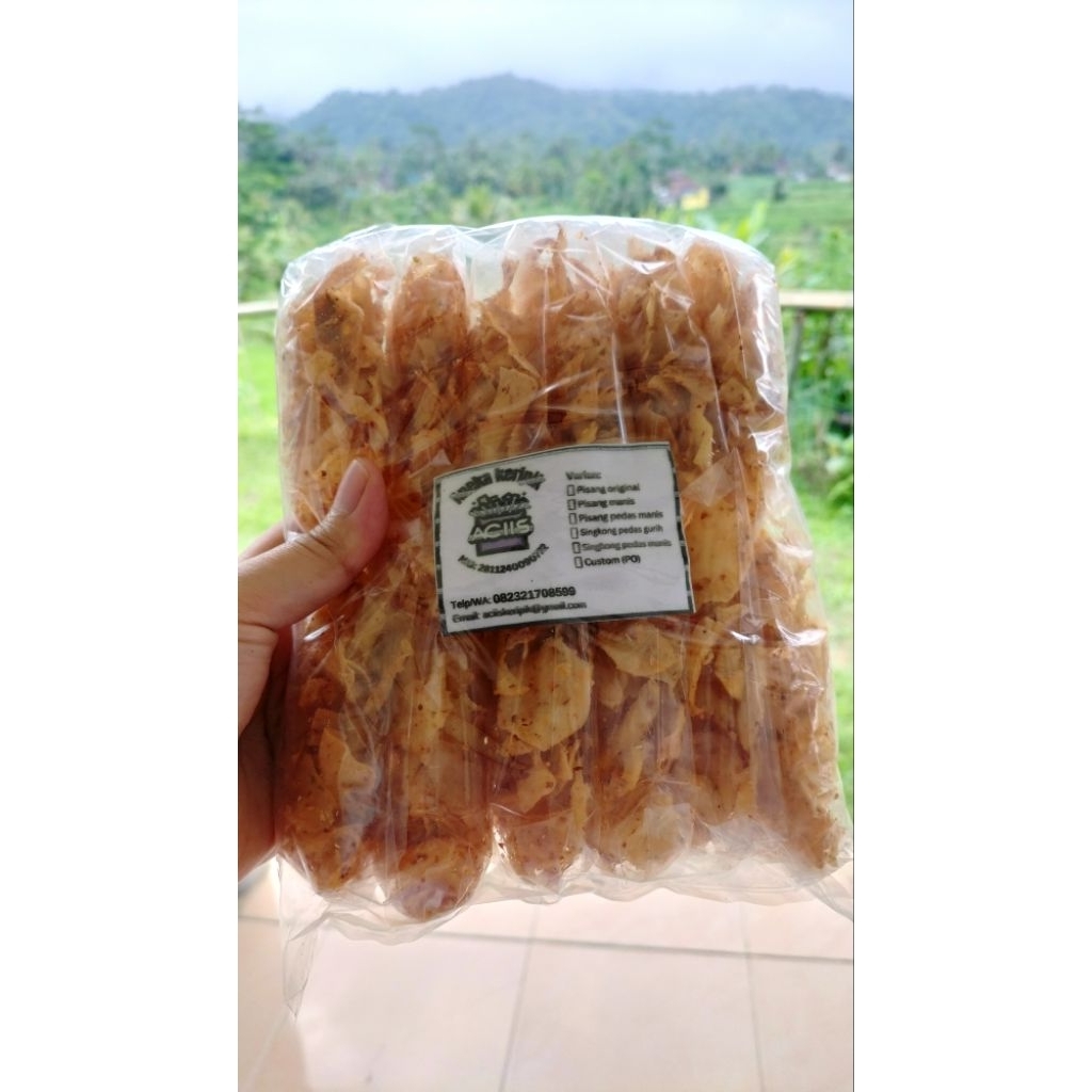 

Kripset 1 pack isi 12 pcs/keripik singkong/pikda/keripik kriwil/lada singkong/keripik pedas/keripik pedas gurih/