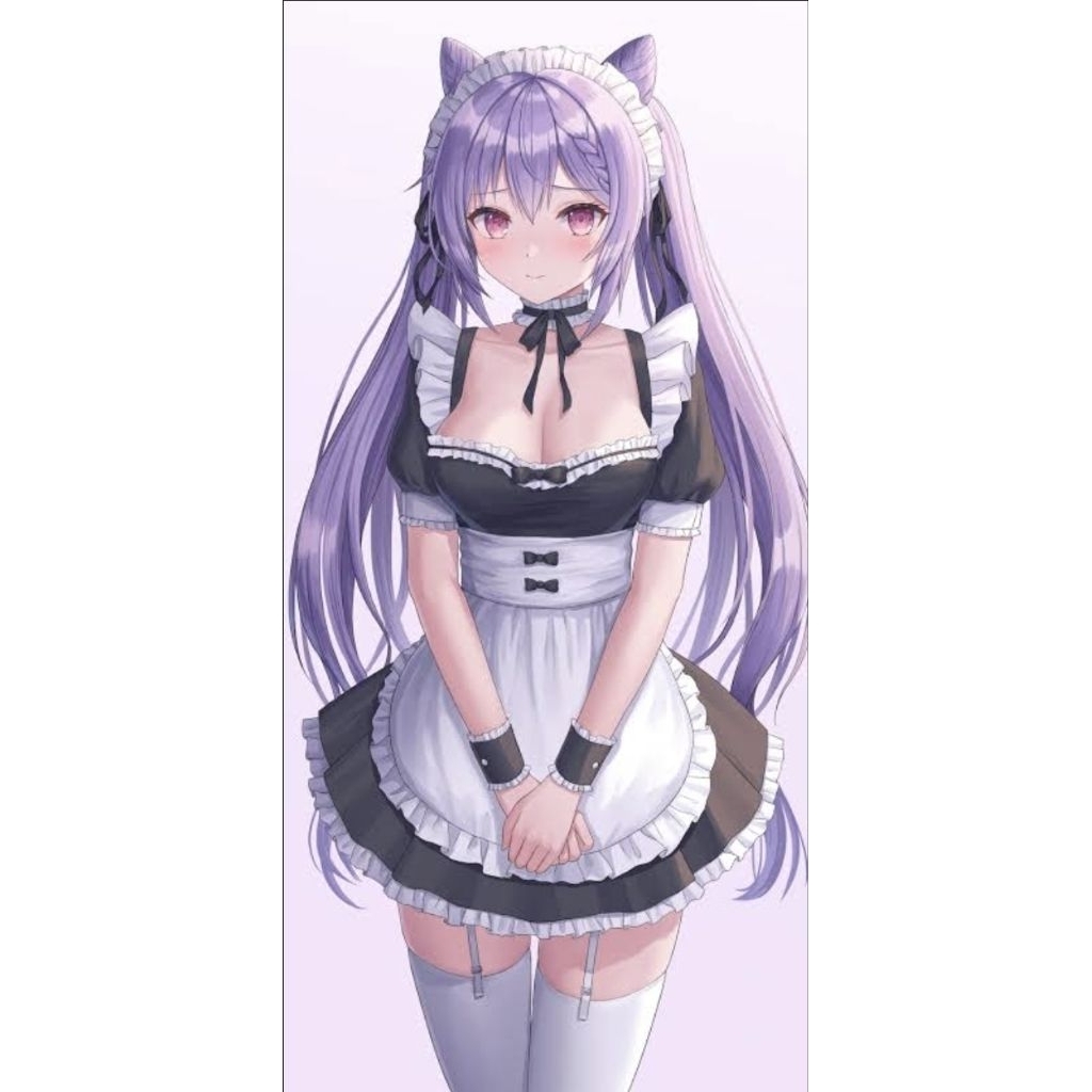 FULLSET KOSTUM COSTUME DAN WIG COSPLAY KEQING MAID GI GENSHIN IMPACT