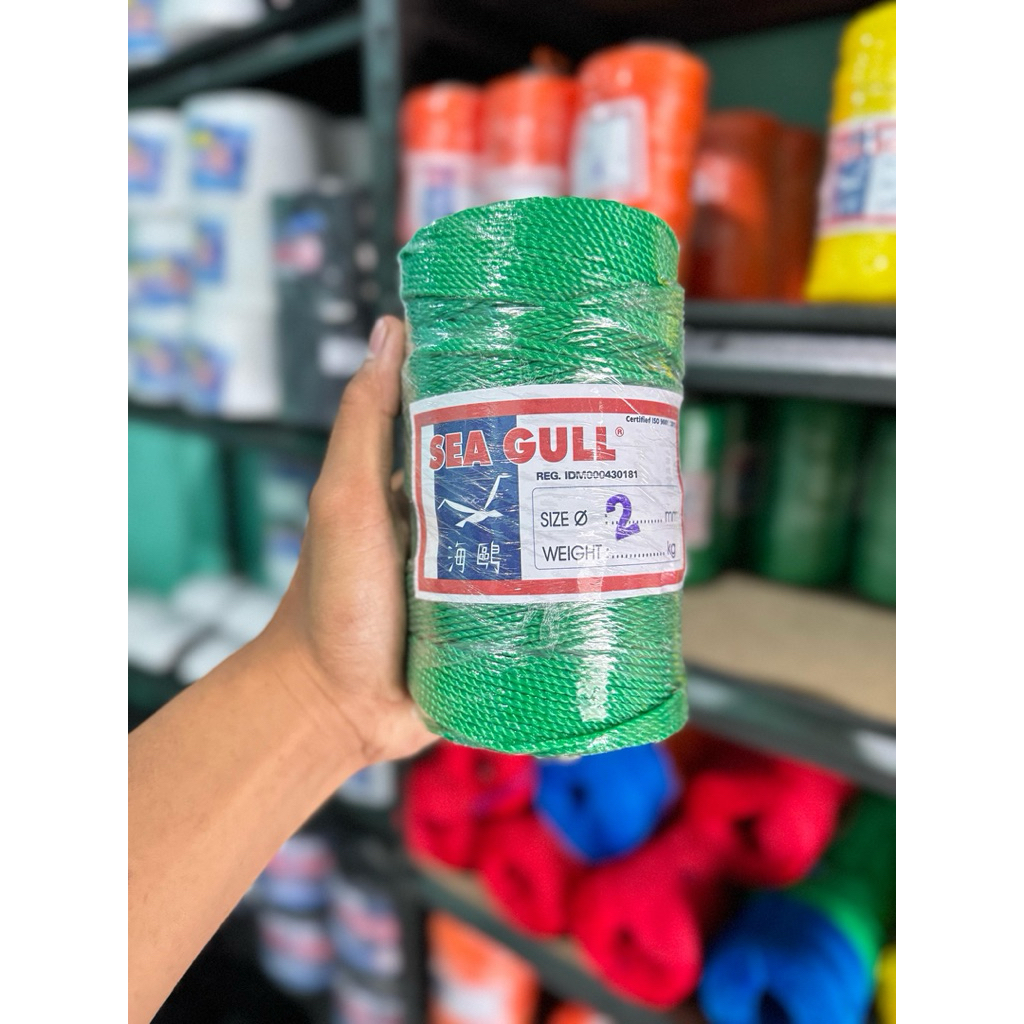 

Tali Tambang 2mm 200m Hijau Merk Sea Gull / Tambang Kecil - Tali Karamba / Tali Jaring Burung - Tali Layangan - Tambang 2mm