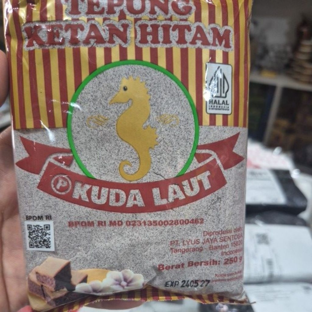 

tepung ketan hitam KUDA LAUT kemasan 250 gram termurah
