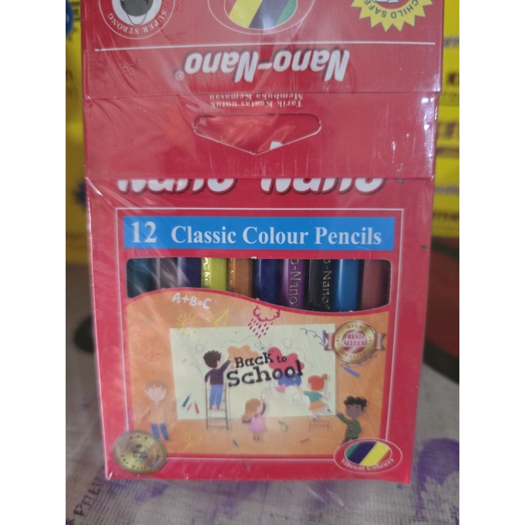 

PENSIL WARNA MURAH HARGA PER LUSIN 1 PACK ISI 12 PCS PENSIL WARNA NANO NANO 12 WARNA PENDEK