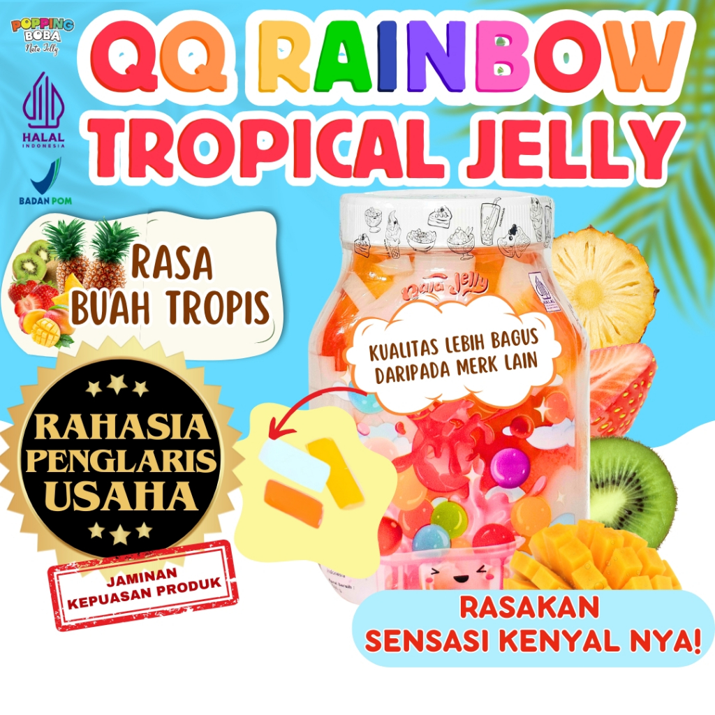 

QQRainbowJellyKonyakuToppingMinumanAndalan EXCELSO Bubuk Kopi Coffee Powder - Tropical Jelly Buah Tropis 500 Gram | Cocok Untuk Semua Jenis Minuman