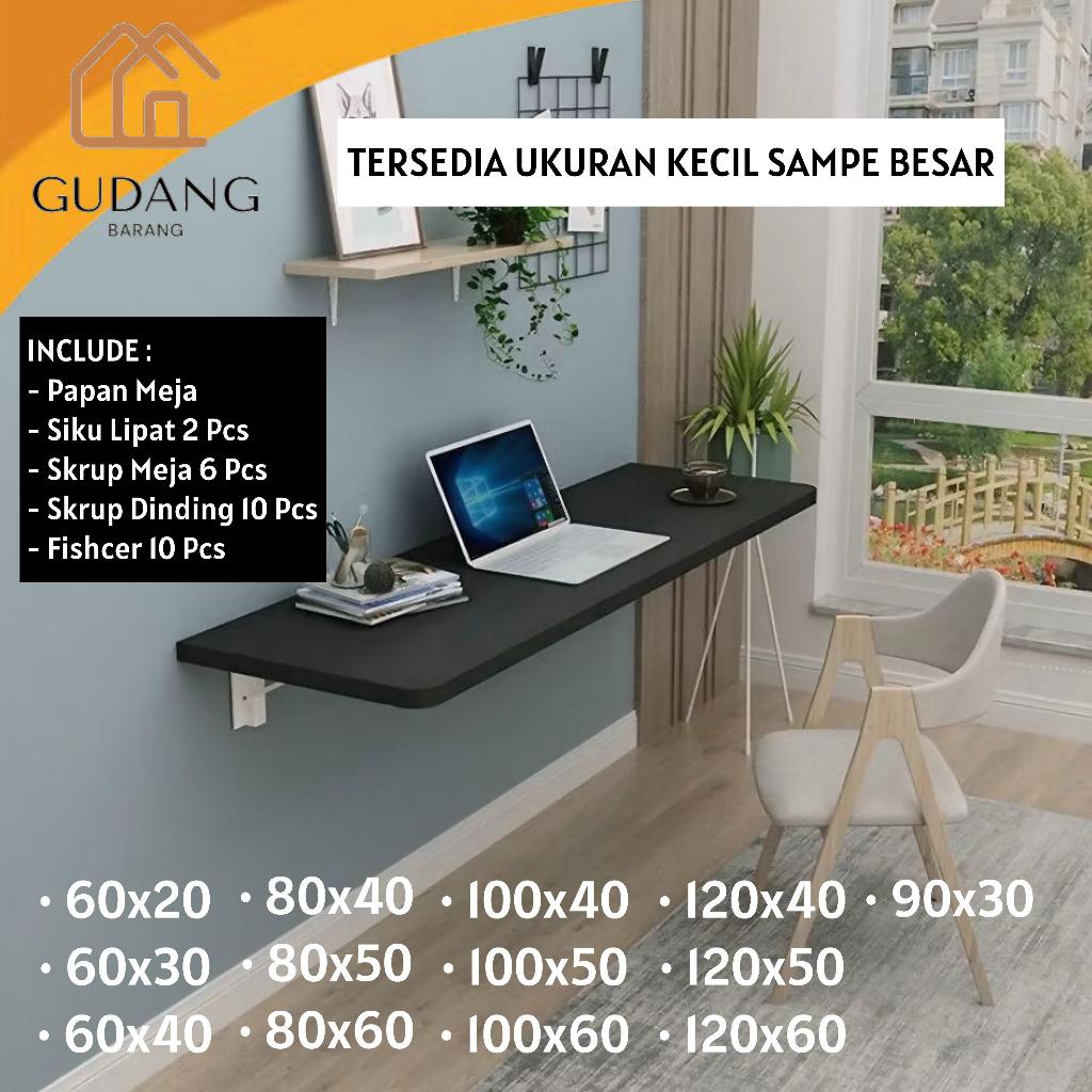 1 Set Meja Lipat Dinding / Meja Minimalis / Meja Belajar / Meja Kerja / Meja Komputer / Meja Gantung