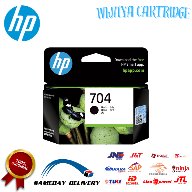 Tinta HP 704 Black Original – Cartridge Printer HP Deskjet 1010 1050 2000 2515 3515 ORI