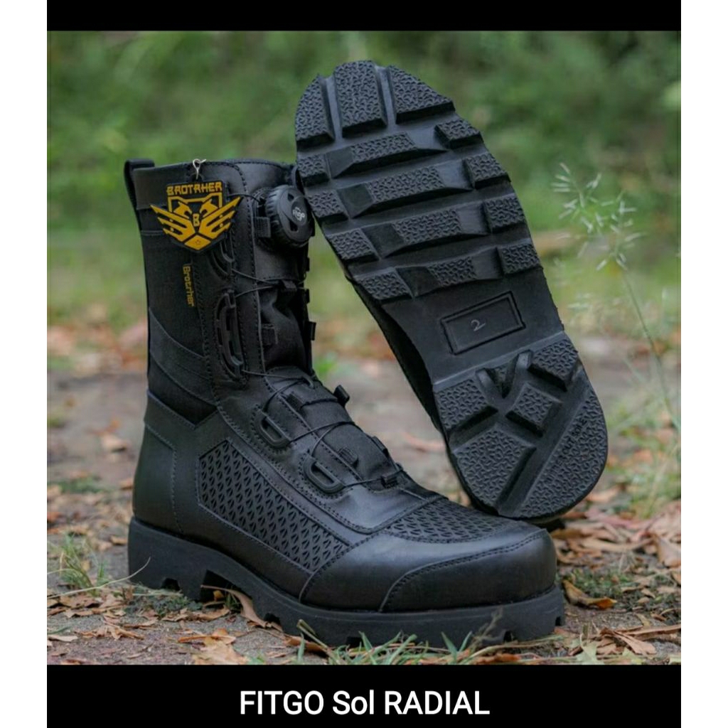 BROTHER FITGO sol radial Tawon Tactical Sepatu Pdl Tali Putar