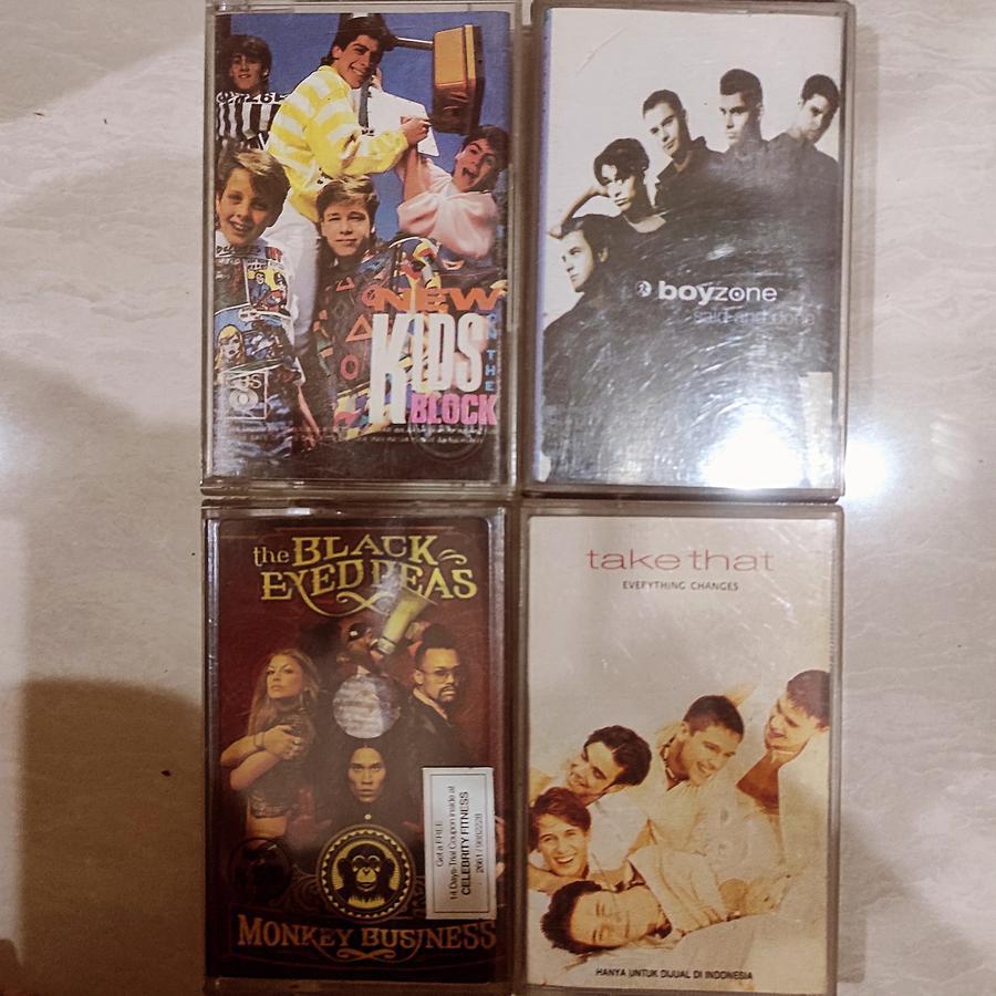 kaset pita tape original nkotb boyzone black eyed peas take that