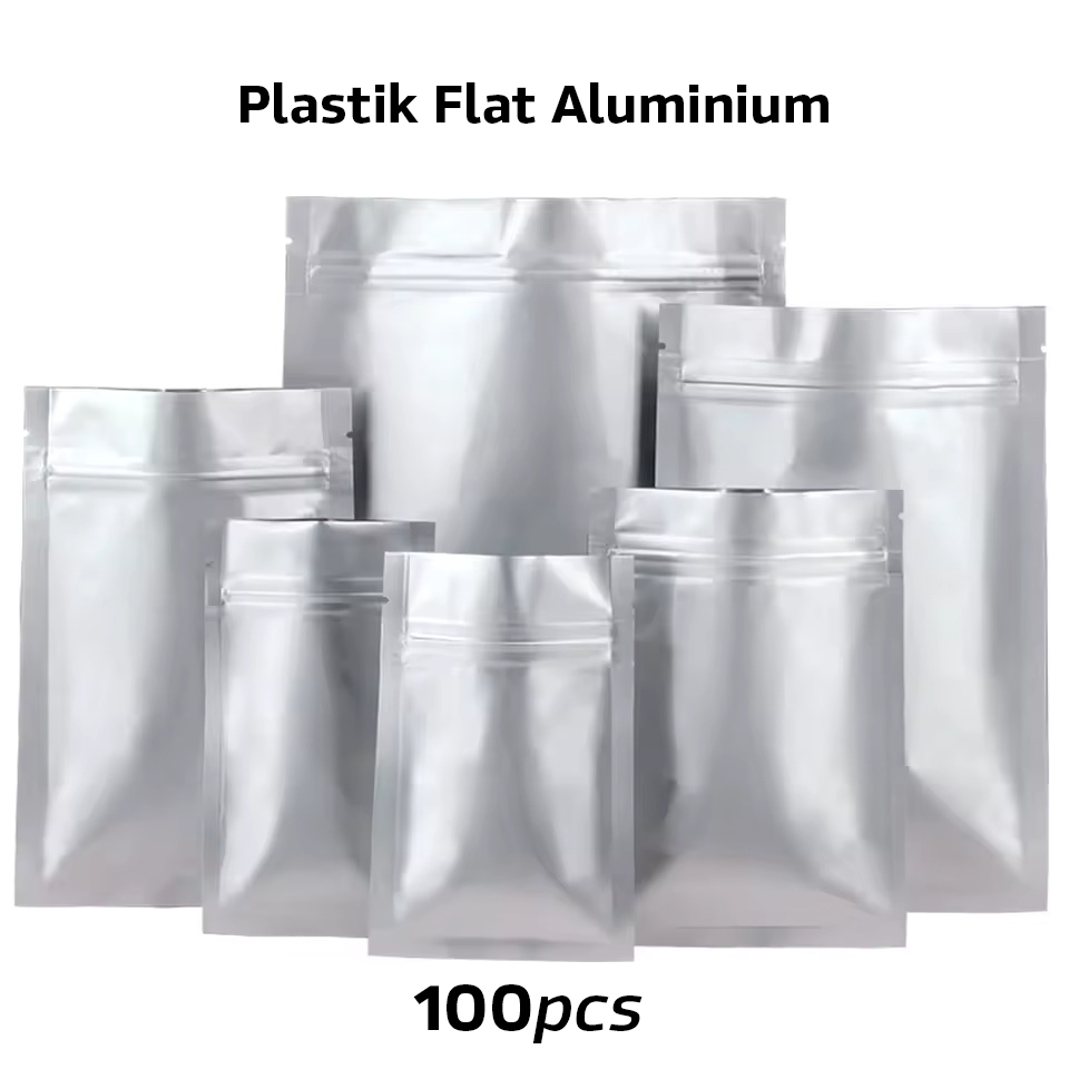 100pcs Plastik Aluminium Foil Klip Ziplock Flat Anti Bocor Kemasan Makanan Kopi Snack Aksesoris