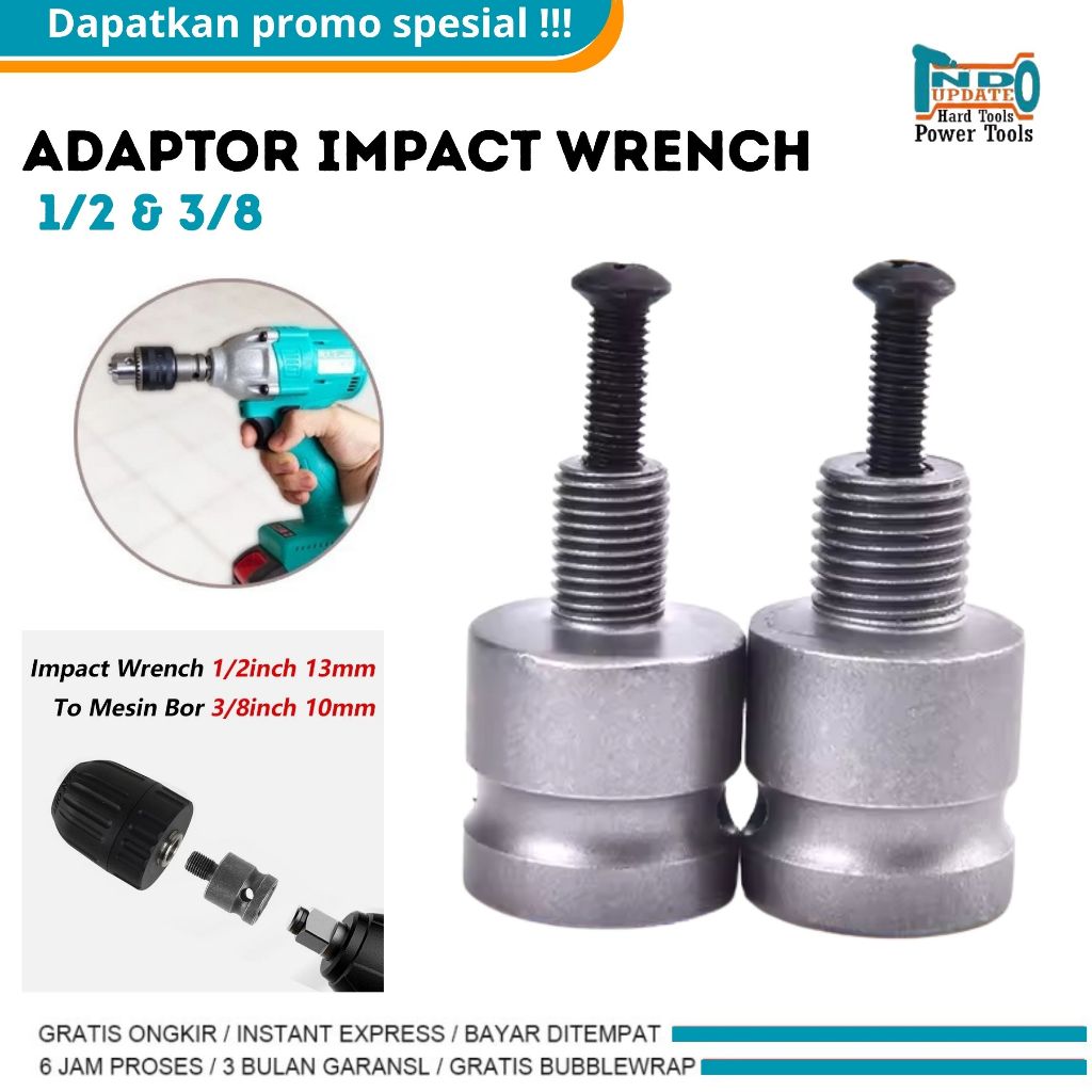 JLD Adaptor Impact Ke Kepala Bor 10MM/13MM Adaptor Impact Sambung Bor Impak Ke Kepala Bor 10mm 13mm 