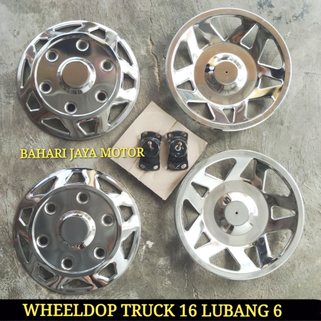 JCK WheelDOP Truck Ring 16 Lubang Baut 6 Paket Depan Belakang (Motif Bintang)