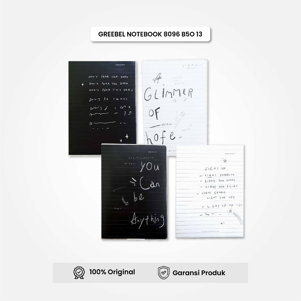 

GREEBEL NoteBook Buku Diary Aesthetic / NoteBook 8096 B50 13 / Buku Note Binder 96 Halaman / Buku Tulis Lucu Pastel / IStationery
