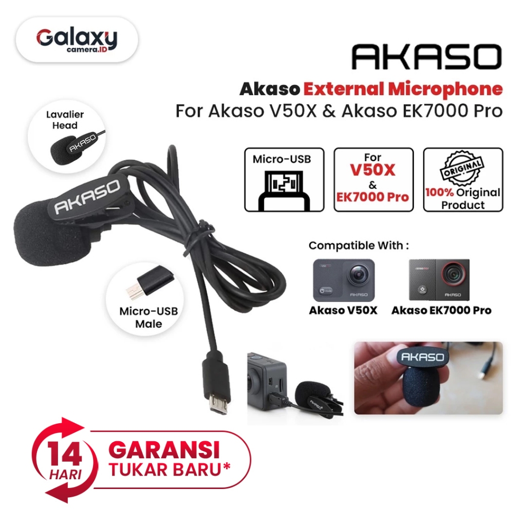 Akaso External Microphone USB For Akaso V50X & EK7000 Pro Mic Original