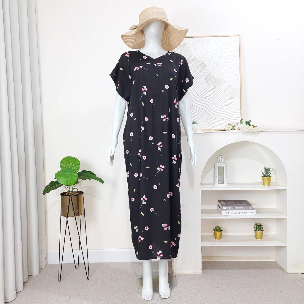 Daster Semata Kaki Busui Bumil Saku Kekinian LD 125 Cm