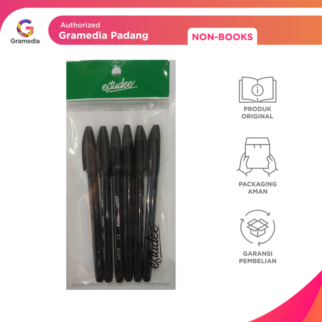 

Gramedia Padang - Pena Estudee Haya Ballpointlv 0.5 Black isi 6