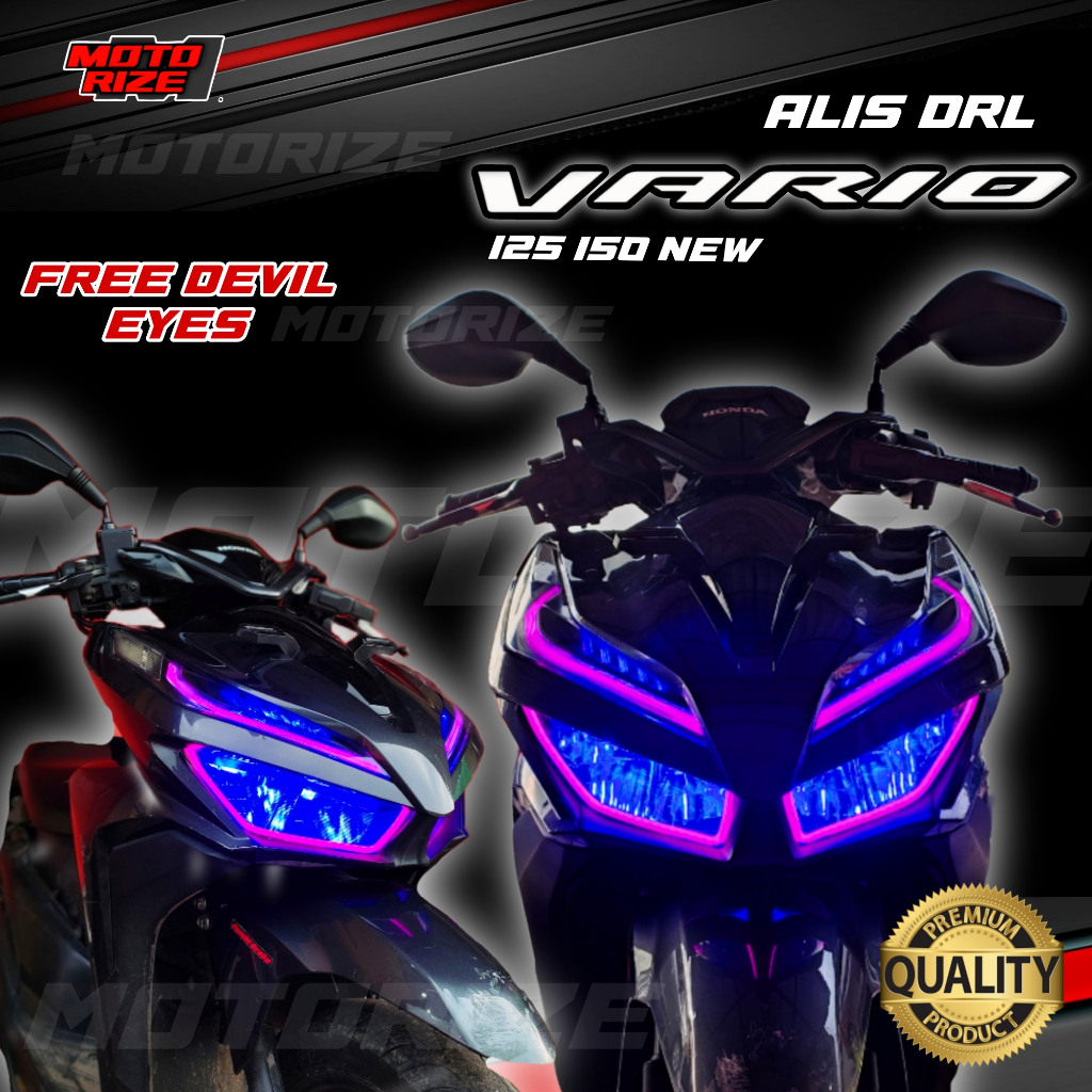Lampu Alis VARIO 125 & 150 NEW Bonus Demon Eyes DRL Lampu Depan Variasi Senja Headlamp Headlight Lam
