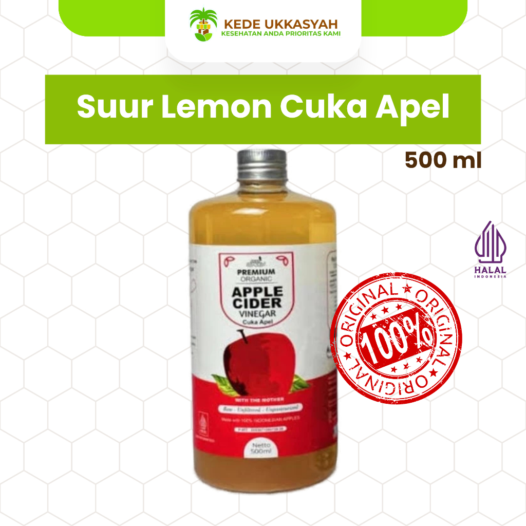 

Premium Organic Apple Cider Vinegar - Cuka Apel Suur Lemoen 500 ml
