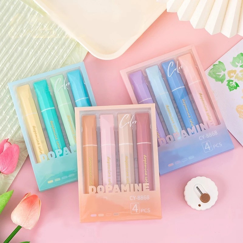 

JAEMIPURPLE | Journal Maker Pen / Set Stabilo Isi 4 PCS / Stabilo Warna Macaron Pastel / Highlighter Pen 4 in 1 / Highlighter Aesthetic