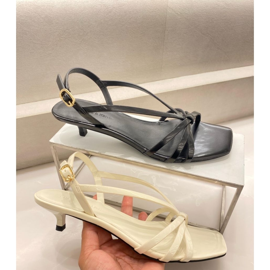 #1-60030120 Patent Kitten - Jast[p] CK ORIGINAL COUNTER HEEL STRAPPY SANDAL TALI STORE AUTHENTIC ASL