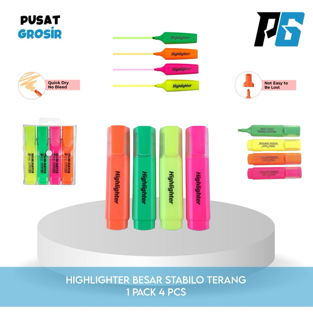 

( SB4in1 ) Stabilo Besar pen Warna Terang Highlighter Marker Pastel Diary