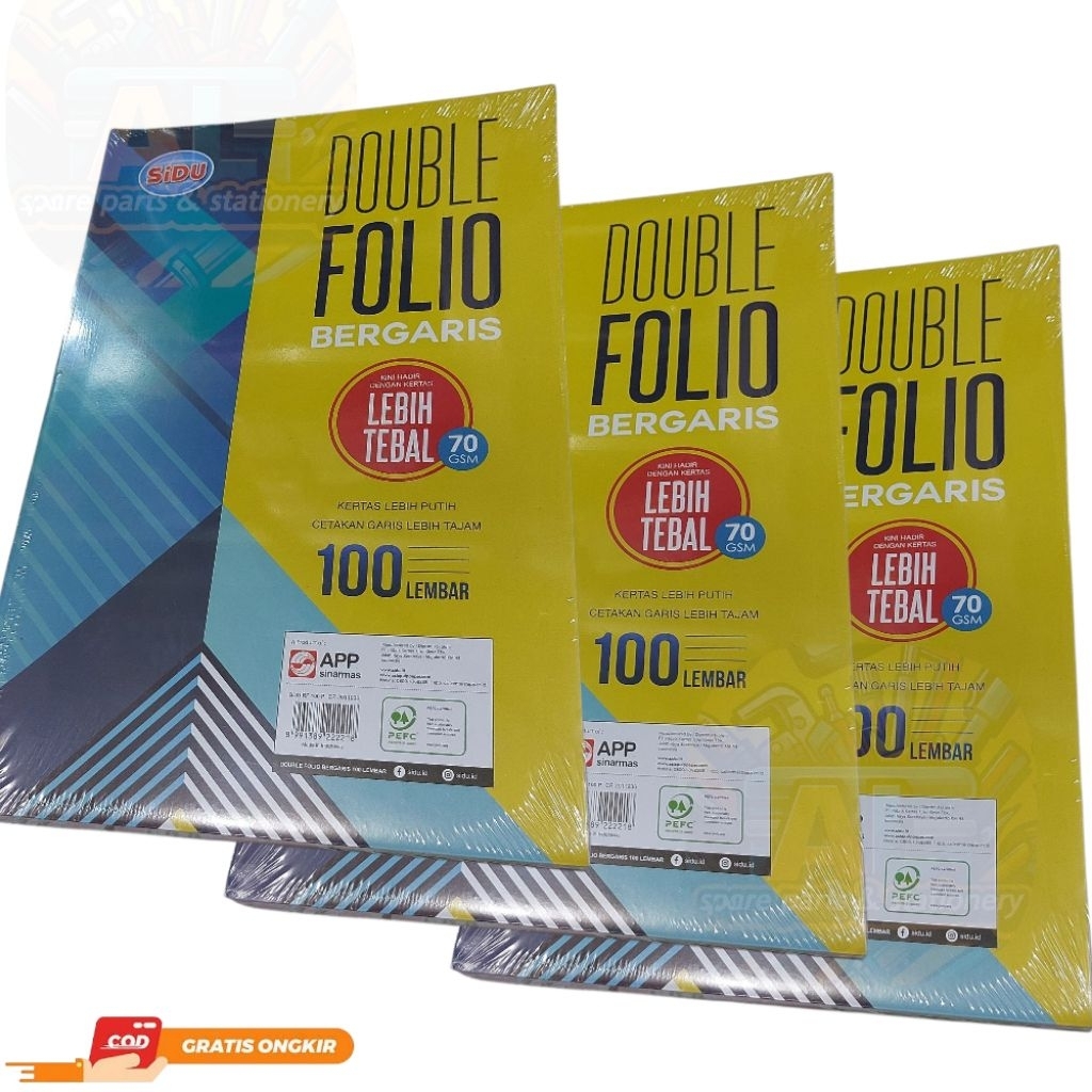 

Kertas Double Folio Bergaris Sinar Dunia Per pack isi( 100 Lembar )