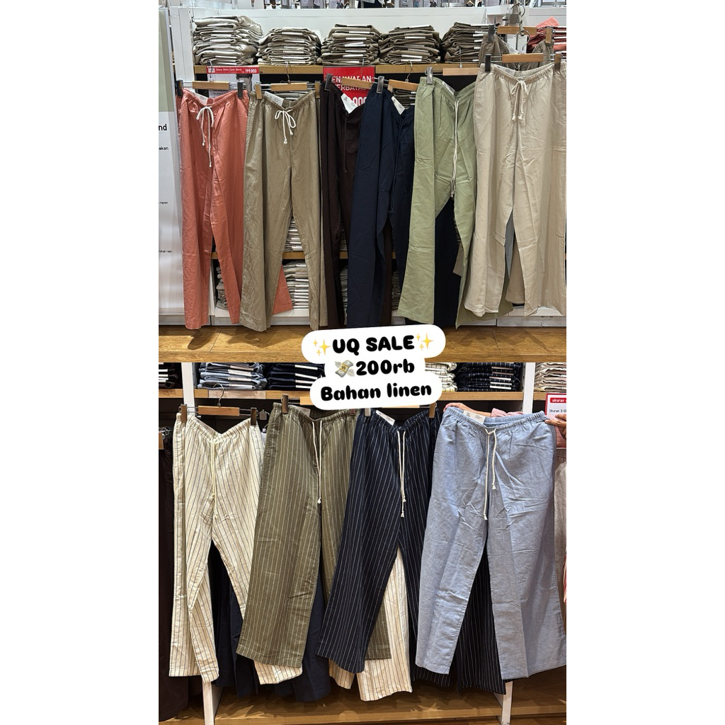 UNIQLO CELANA RILEKS LINEN BLEND