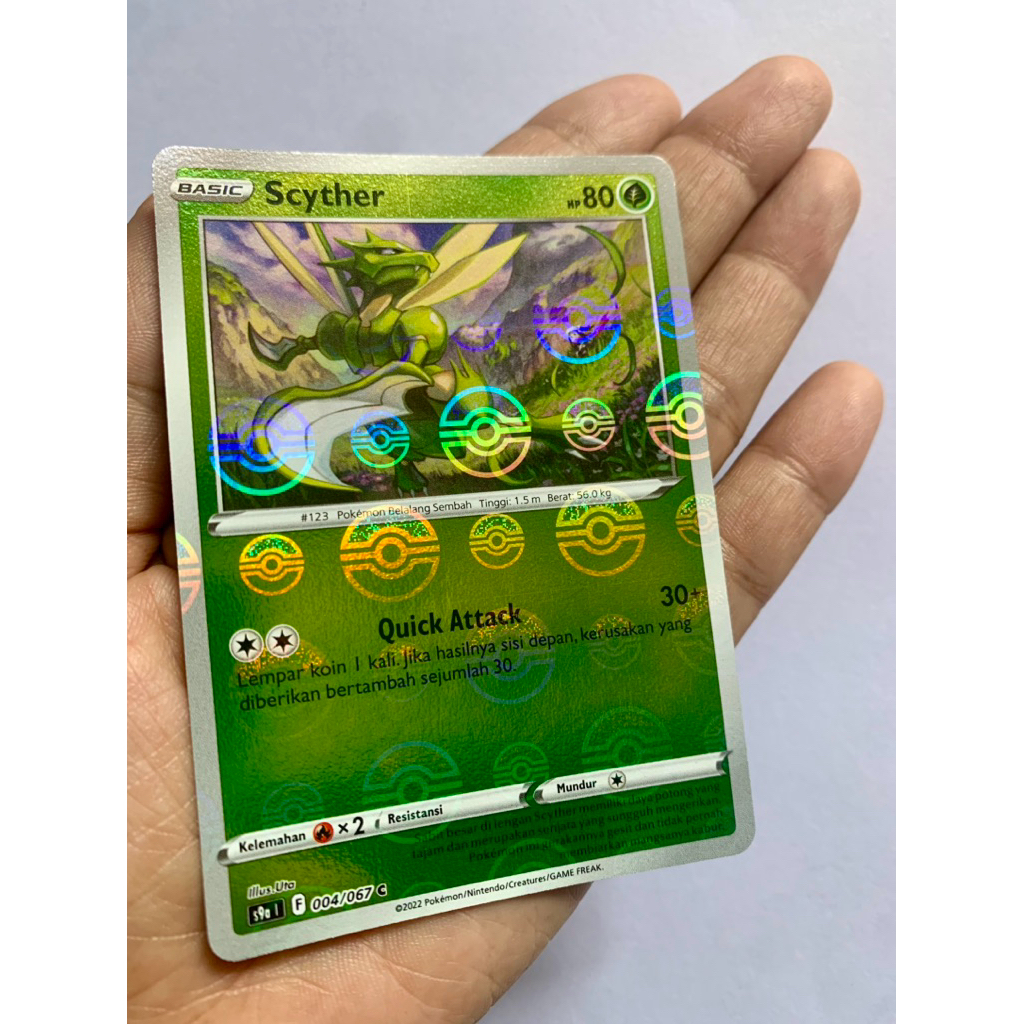 Kartu Pokemon Scyther reverse Holo