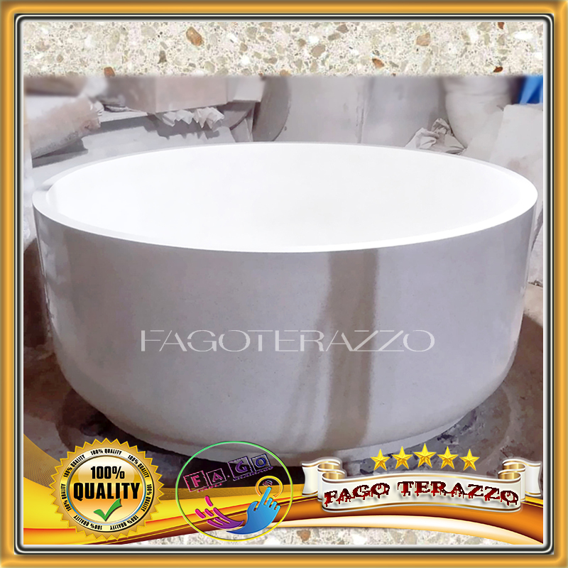 BATHTUB TERASO BULAT | bathup portable dewasa | Bath tub terazzo - DIAMETER 120cm
