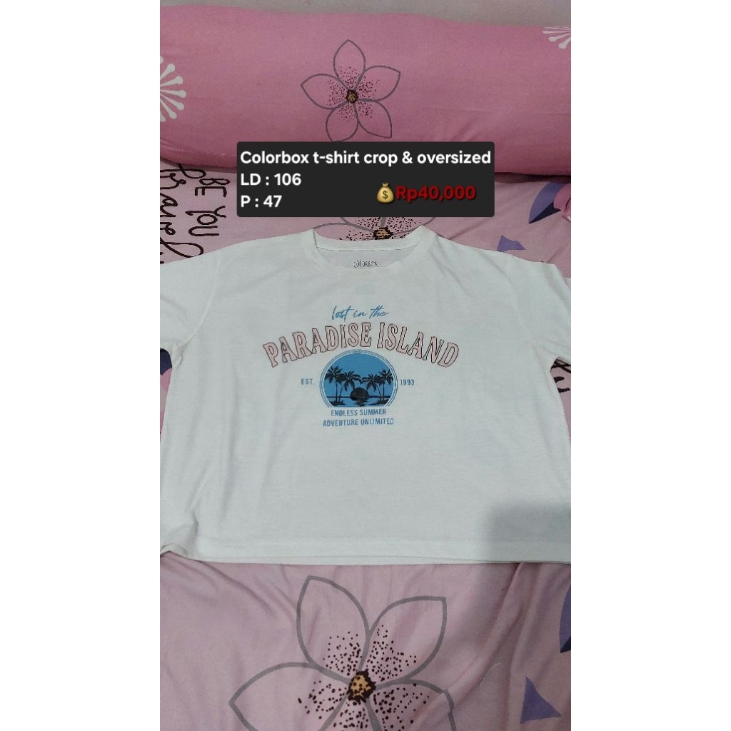 Preloved Kaos Crop Colorbox Putih