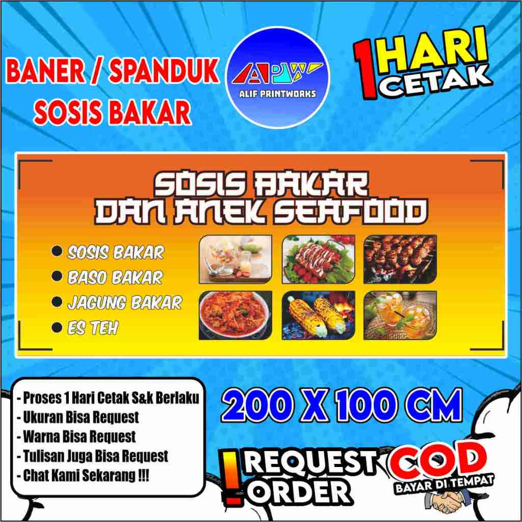 Spanduk Baner / Sosis Bakar 200x100 cm