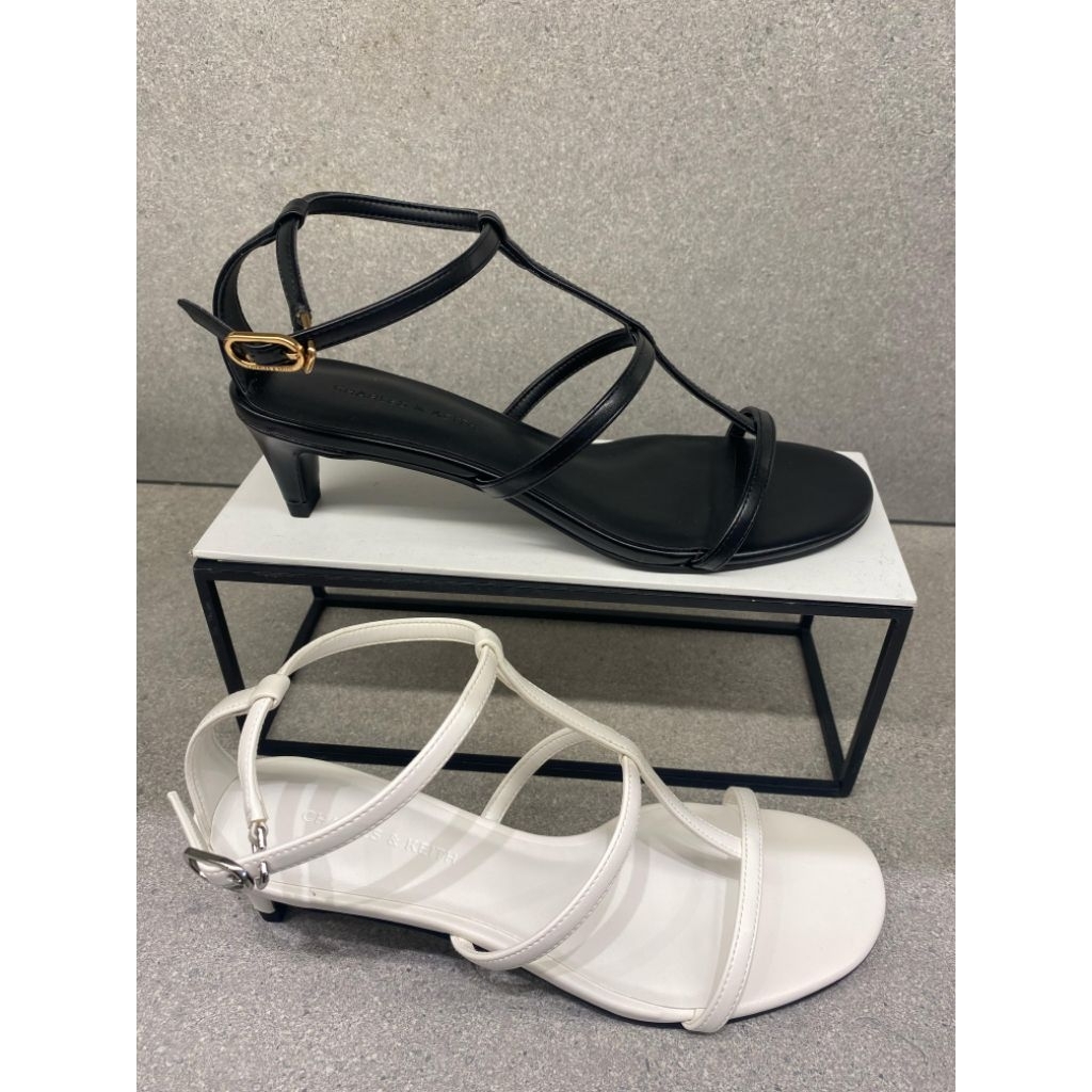 #1-60190362 T bar Kitten - Jast[p] CK ORIGINAL COUNTER HEEL ANKLE STRAP SANDAL TALI STORE AUTHENTIC 