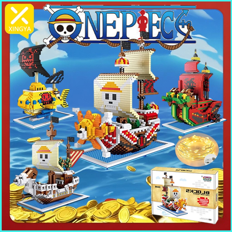 VITA_ XINGYA (Lampu gratis)1680PCS Mainan Bricks One Piece Kapal Model Thousand Sunny Karakter
