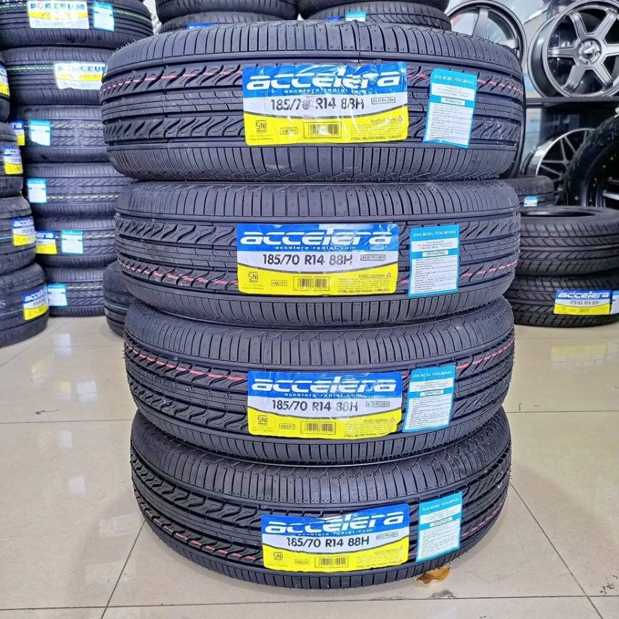 BAN MOBIL STANDAR AVANZA RING 14 MERK ACCELERA ECO PLUSH | BAN TUBLES MURAH UKURAN 185/70 R14