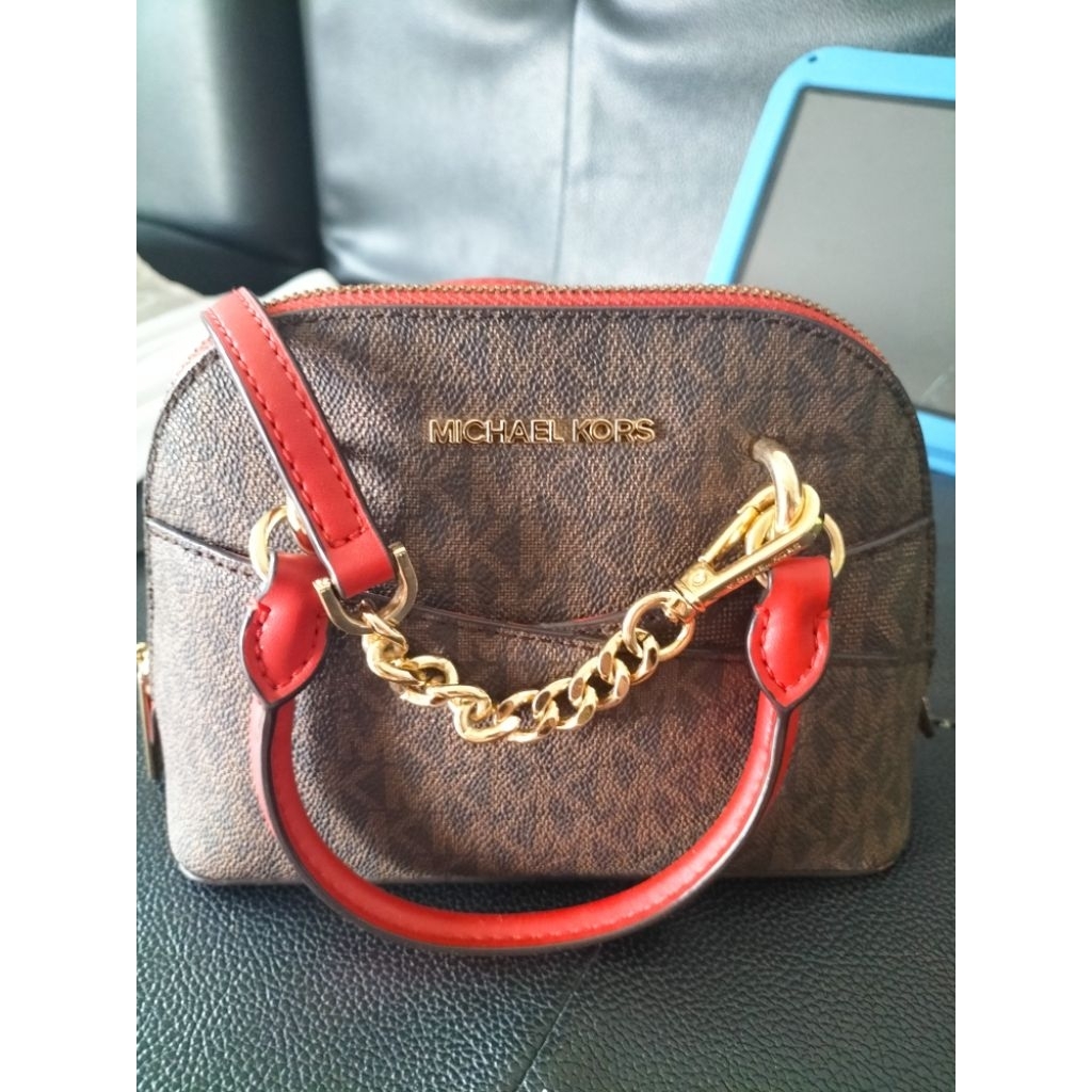 MK bag Michael Kors dome XS red preloved