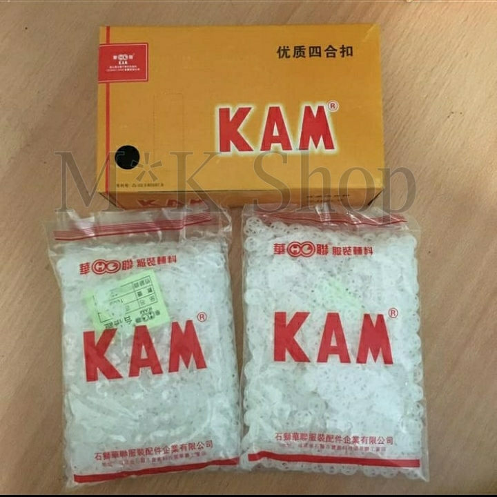 Kancing Cetet Plastik Warna Putih Harga per 1000 Pasang merk KAM