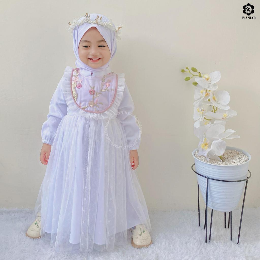 Ivaniar Dress "White Dress"| Dress Putih Anak Dan Ibu | Gamis Manasik Haji Umroh | Gamis Putih