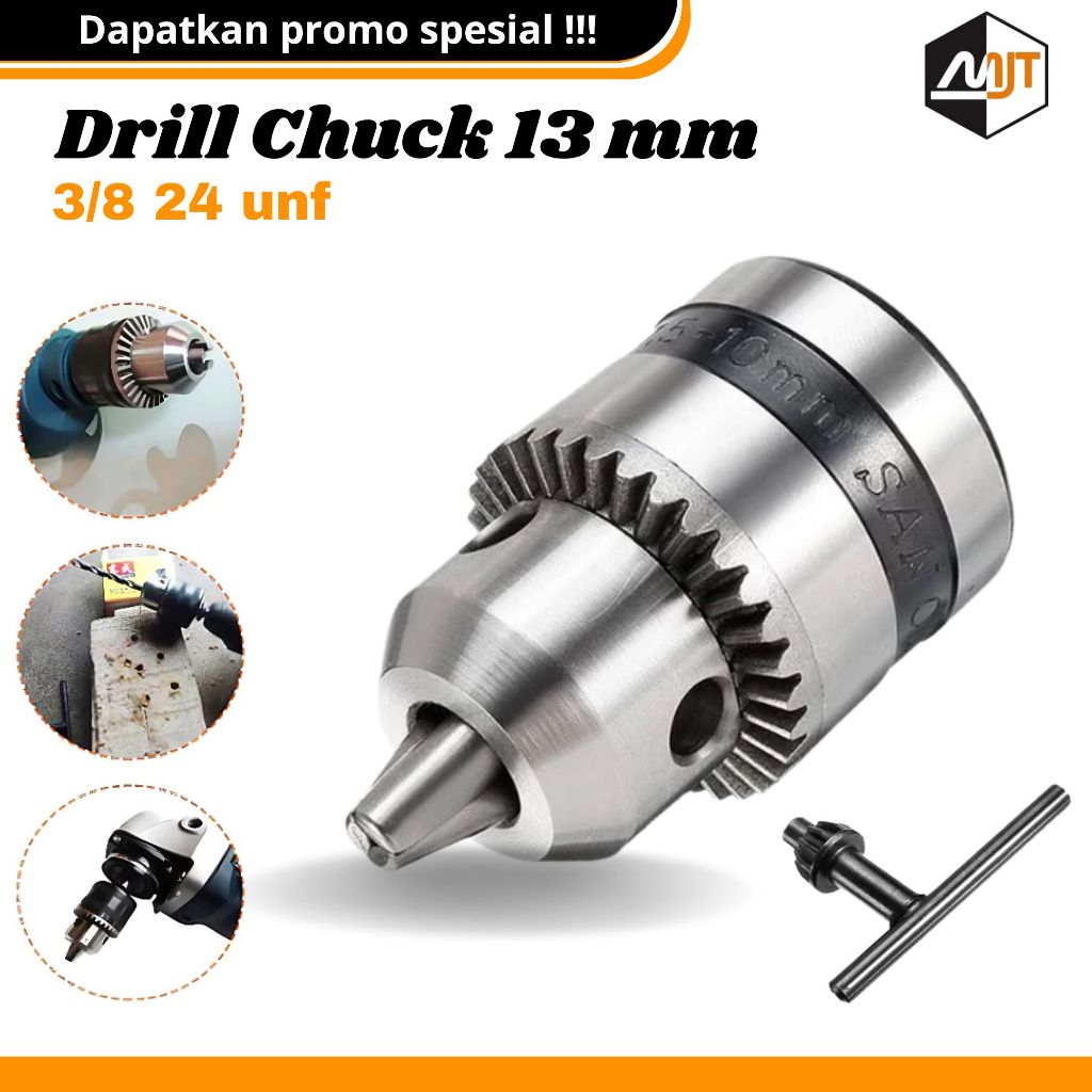 Kepala Bor 13MM Untuk Bor 10MM Drat 3/8x24 UNF Drill Chuck Kepala Mesin Bor Hower Bor Murah