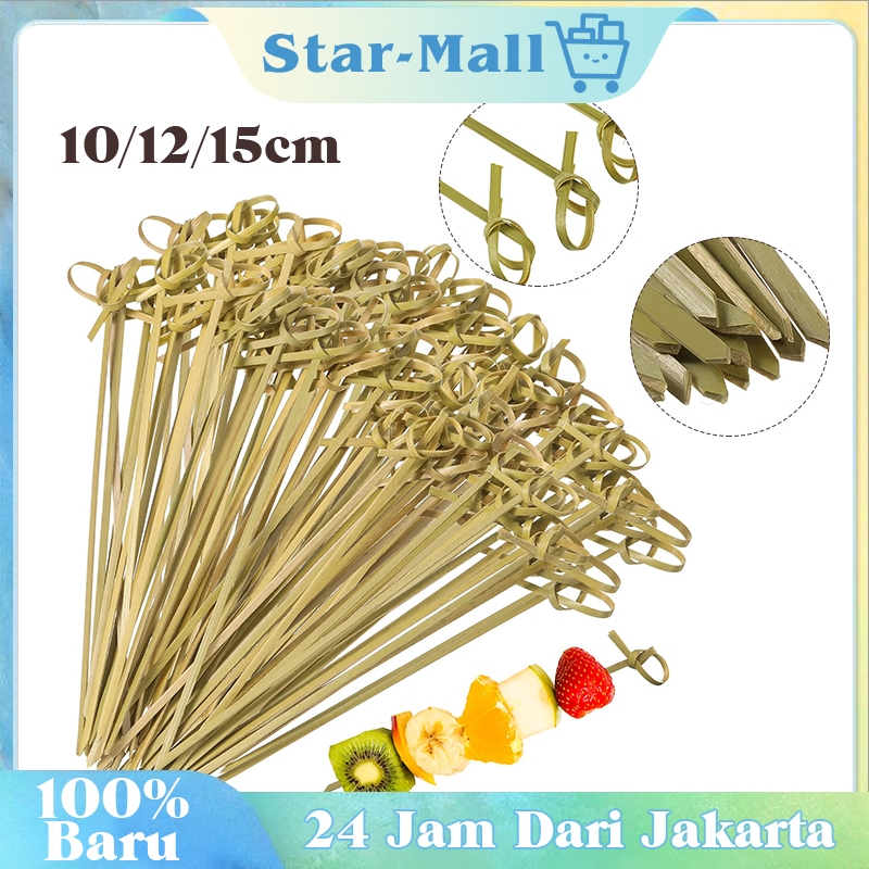 100Pcs Tusuk Sate Pita / Tusuk Bambu Cocktail / Tusuk Sate Bambu Untuk Tusuk Sate