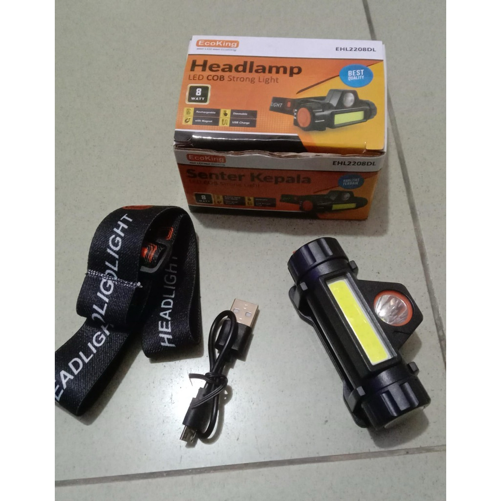 senter kepala LED Head Lamp Ecoking murah
