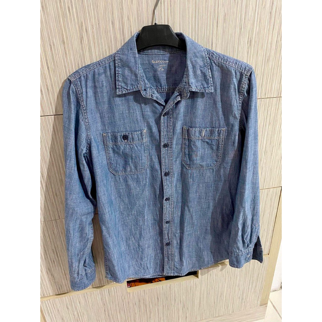 KEMEJA GAP PRIA LENGAN PANJANG - KEMEJA JEANS